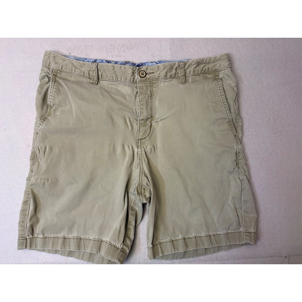 Tommy Bahama Boracay Mens Khaki Tan Flat Front Stretch Chino Shorts 36